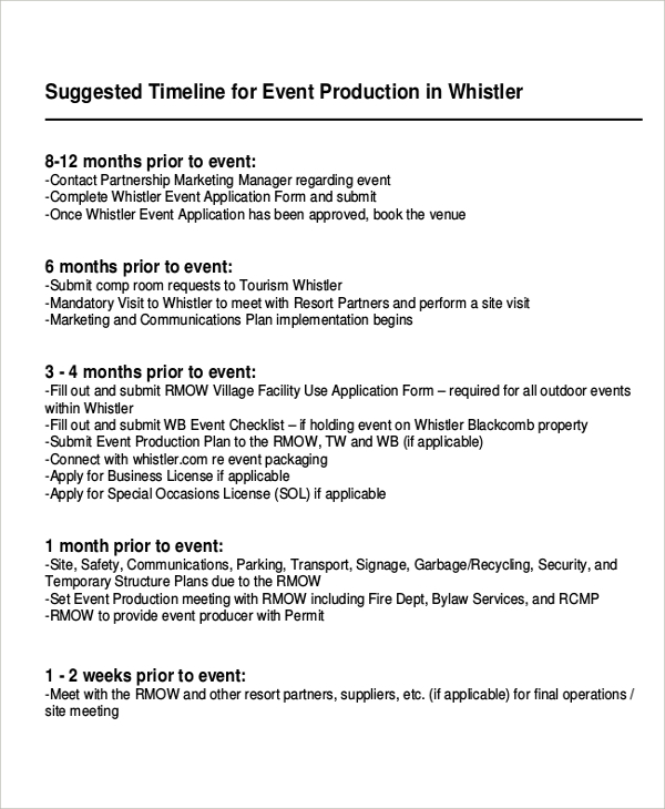 event production timeline sample1