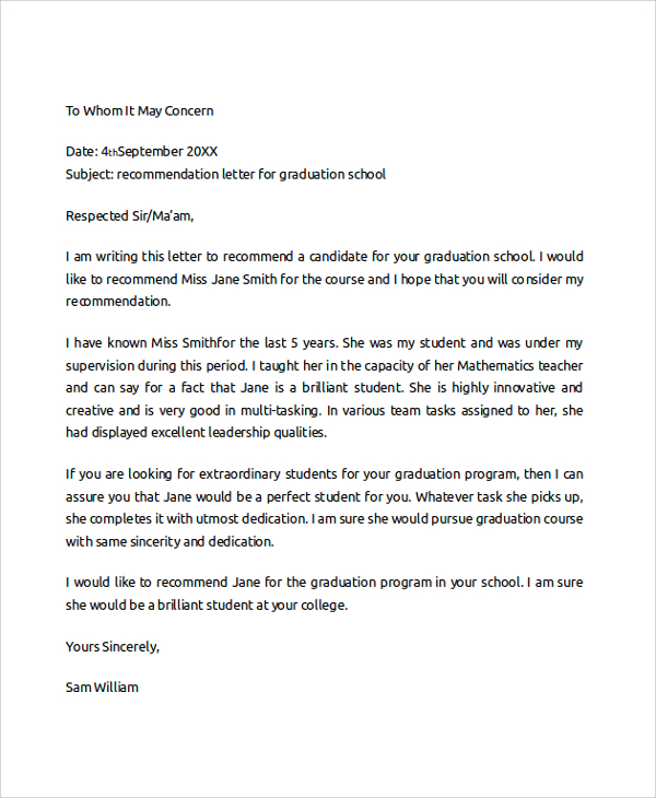 FREE 7 Sample College Recommendation Letter Templates In PDF MS Word 