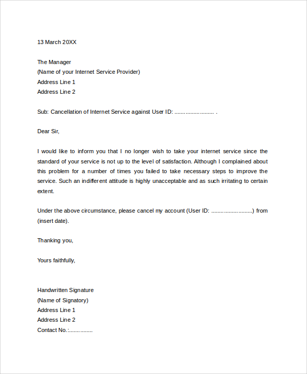 10+ Sample Service Termination Letters - PDF, DOC, Apple 