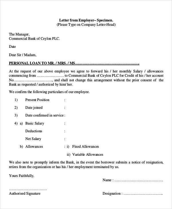 home loan closure letter format in word