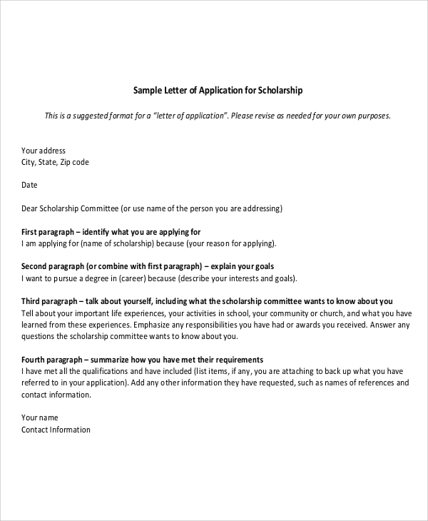 Proper Format Of An Application Letter : Structure or Parts of a