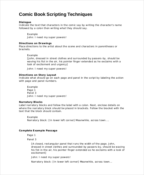 format of novel writing