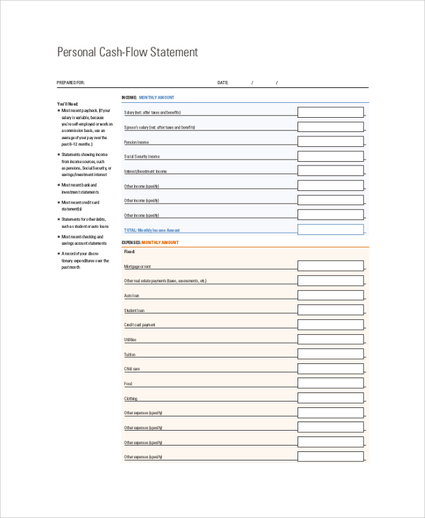 Free 8 Sample Cash Flow Statement Templates In Pdf Ms Word