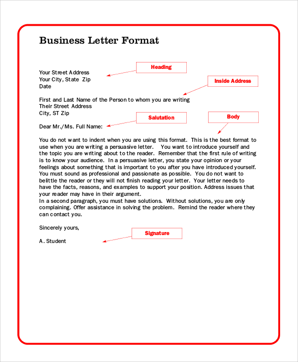 professional business letter sample