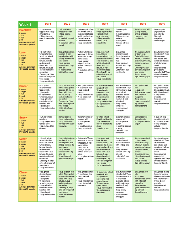 FREE 6  Sample Meal Calendar Templates in PDF MS Word Excel