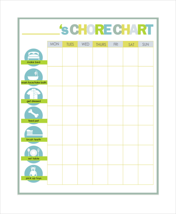 Download FREE 14+ Sample Chore Chart Templates in Google Docs | MS Word | Pages | PDF | Excel