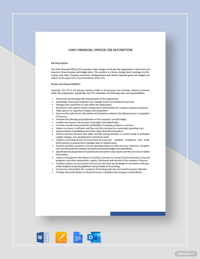 chief financial officer job description template