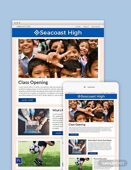 free high school newsletter template