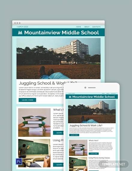 free middle school newsletter template