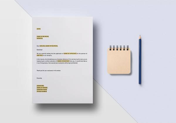 Character Reference Letter Word Doc