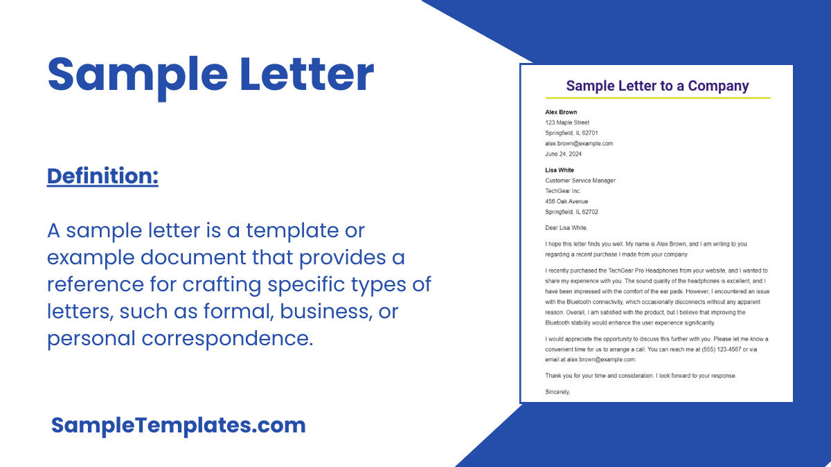 Sample Letter