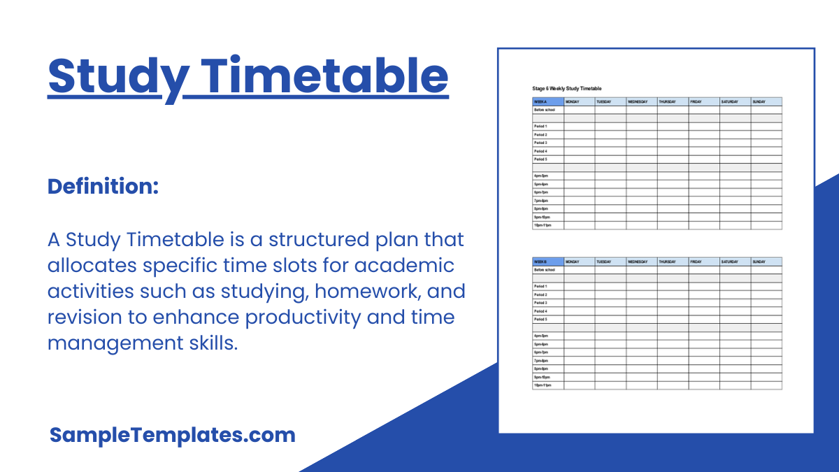 Study Timetable
