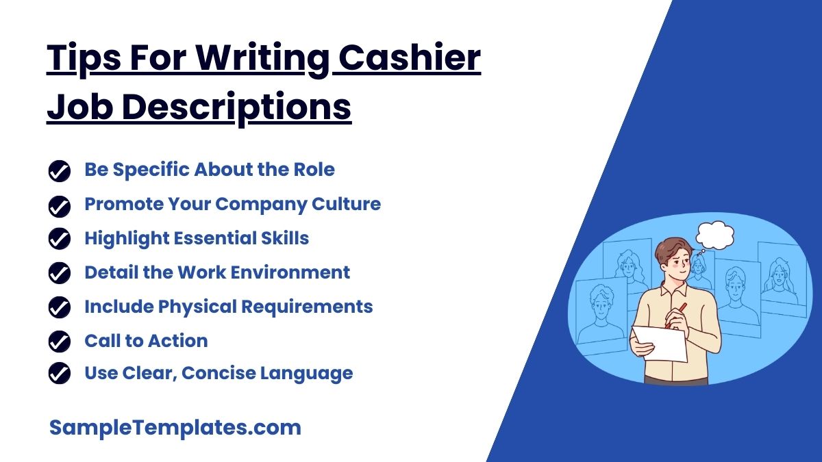 tips for writing cashier job descriptions
