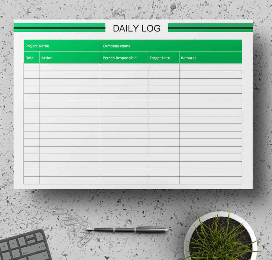 daily log sample