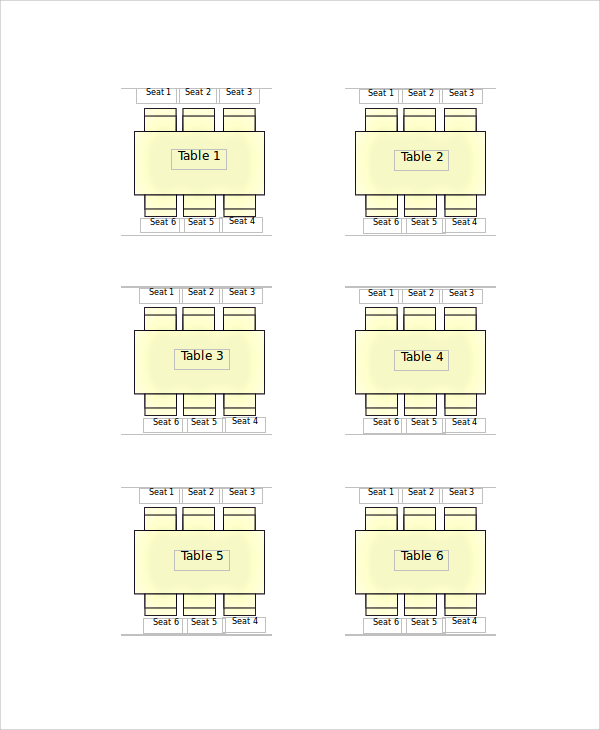 wedding seating chart sample