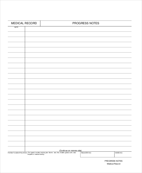 Free Printable Medical Progress Notes