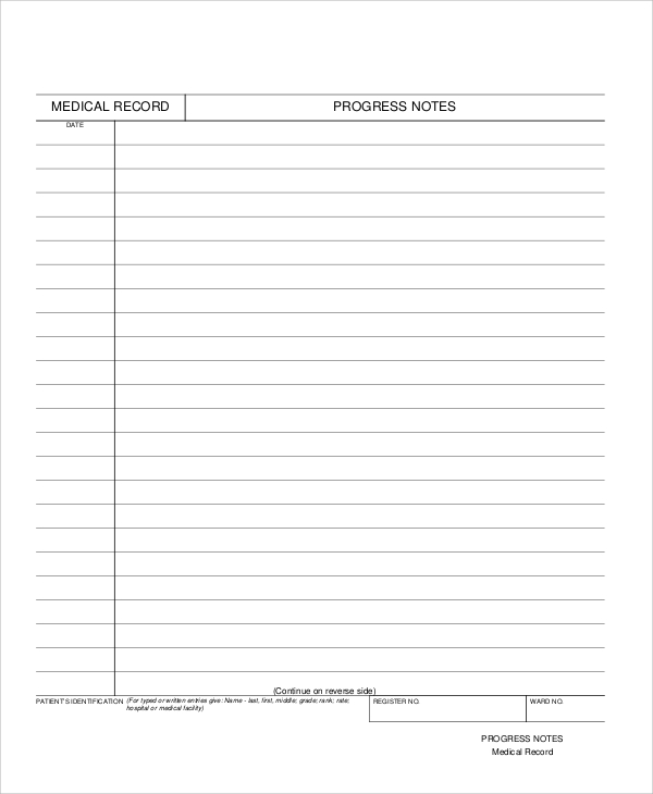 Printable Medical Progress Note Template Free Printable Templates