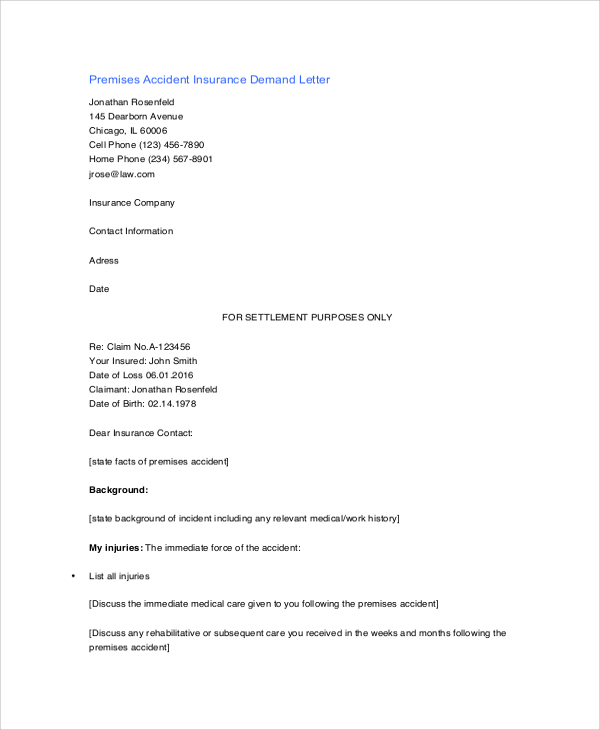 insurance demand letter