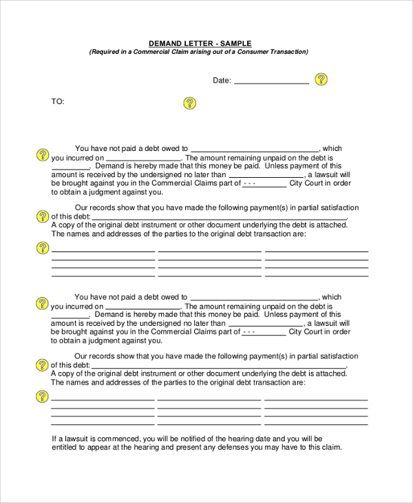 sample demand letter