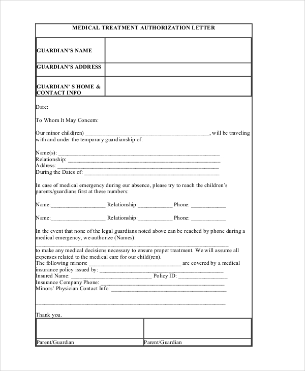 FREE 6 Sample Medical Authorization Letter Templates In PDF