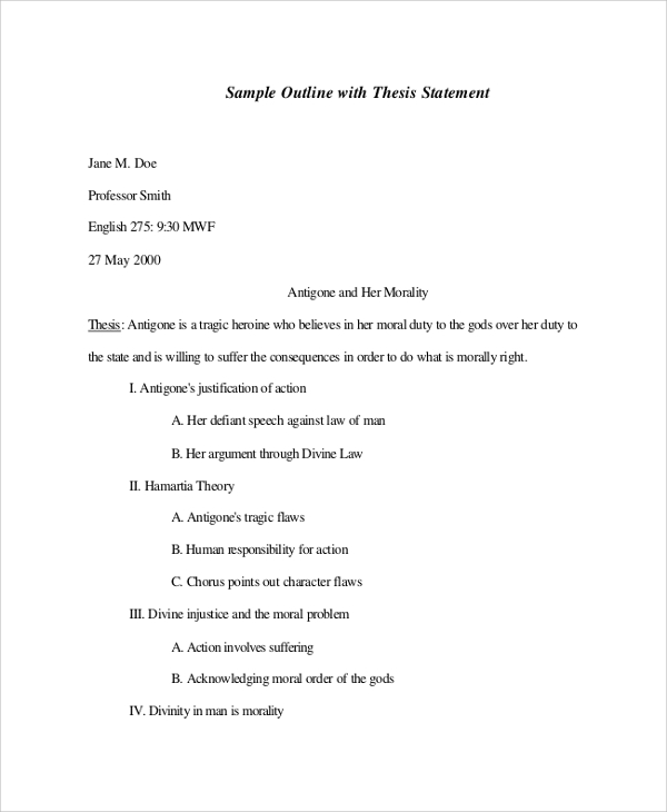 sample mla outline for essay