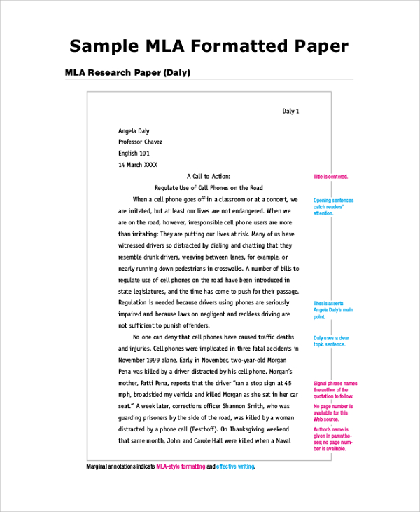 FREE 6+ Sample MLA Outline Templates in PDF MS Word