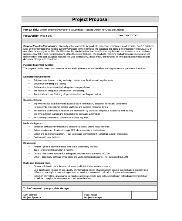 methodology of a project proposal