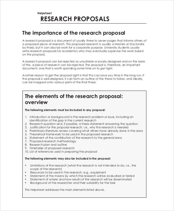 sample of research project proposal pdf