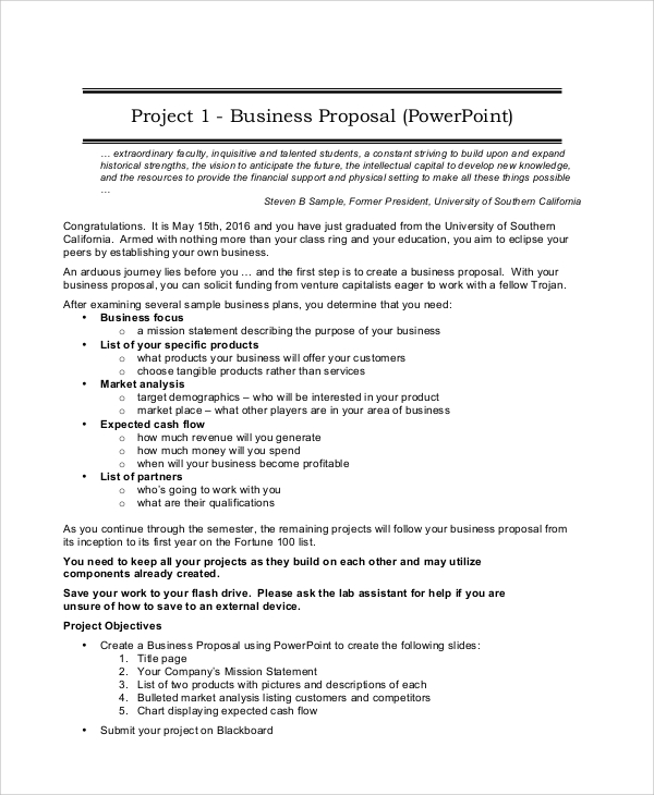 project business proposal sample