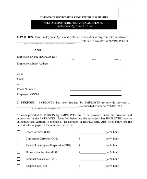 FREE 6+ Sample Self Employment Agreement Templates in PDF ...