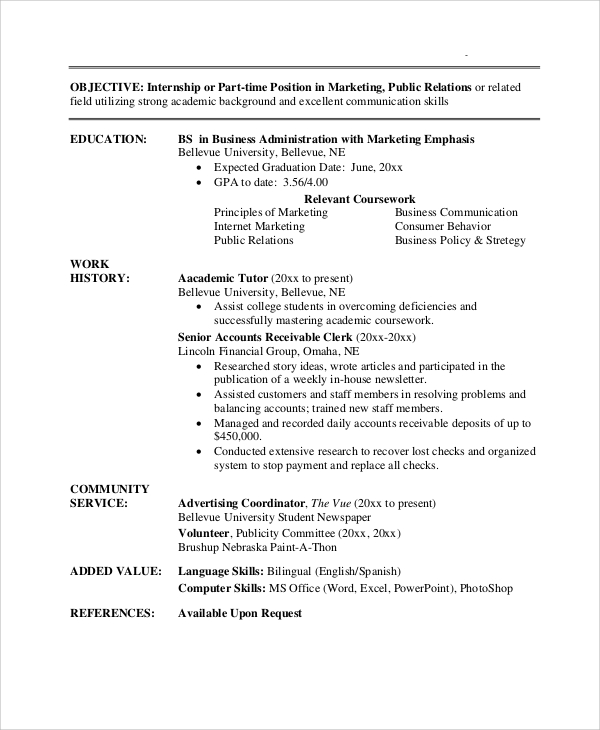 basic experienced resume sample