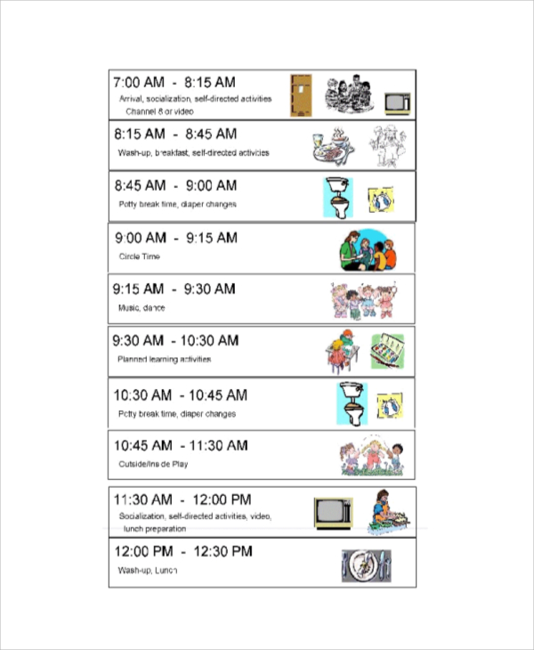 Daily Routine Time Table Chart