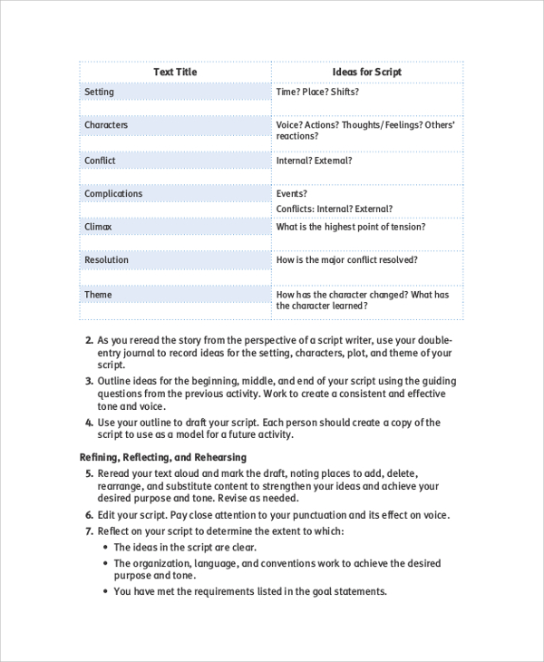 FREE 8+ Sample Script Writing Templates in PDF | MS Word