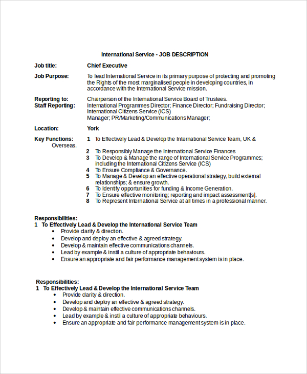 Job Description And Job Specification Sample Pdf at gannellieblog Blog