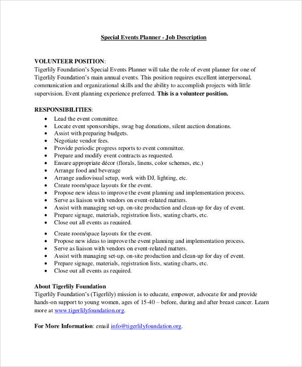 FREE 50+ Sample Job Descriptions in PDF MS Word