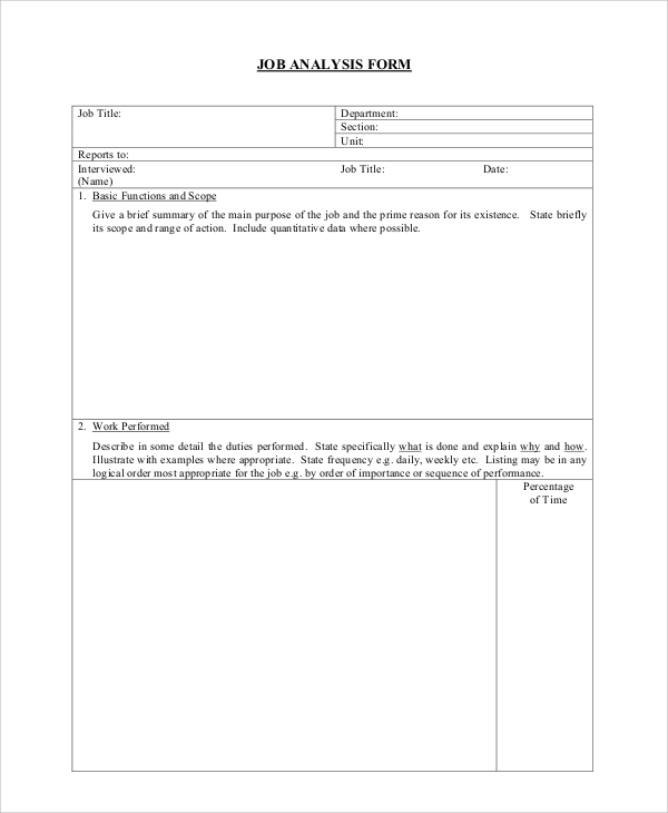 sample job analysis form