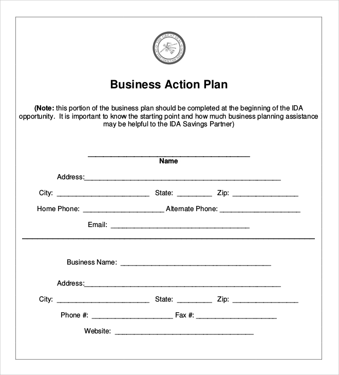 business startup action plan 