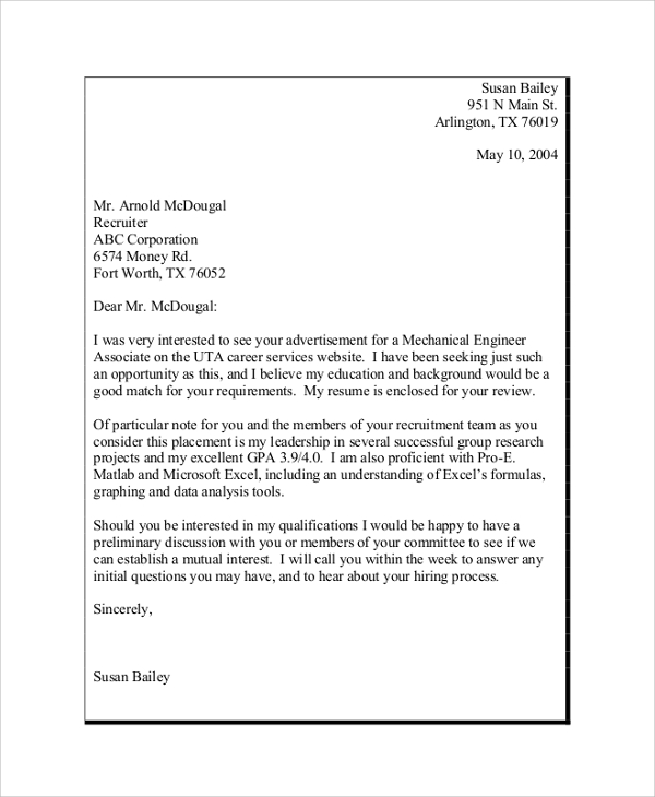 FREE 22 Sample Cover Letter Templates In PDF MS Word