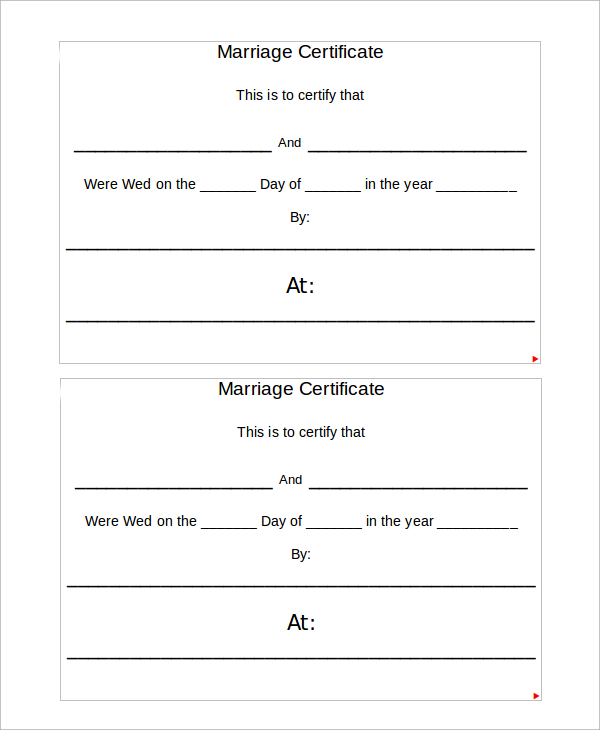 Marriage Certificate Translation Template