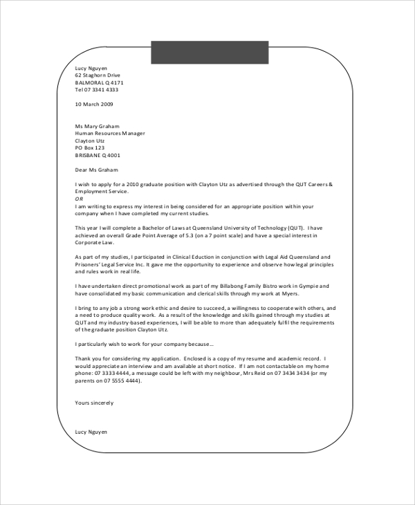 sample academic application letter