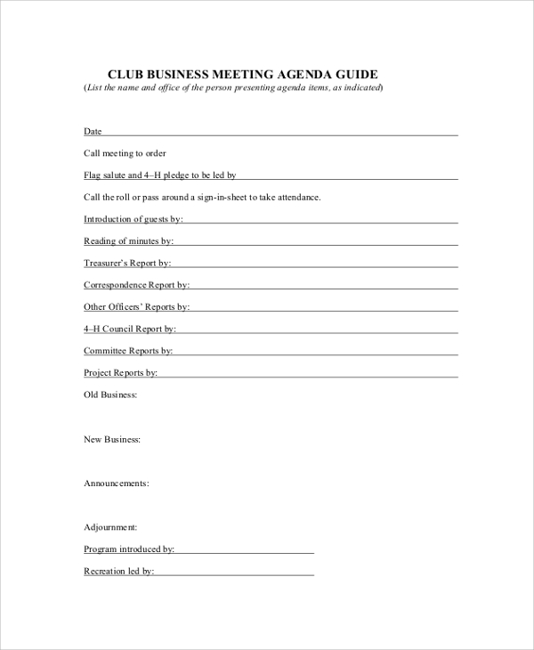 Club Meeting Agenda Template from images.sampletemplates.com