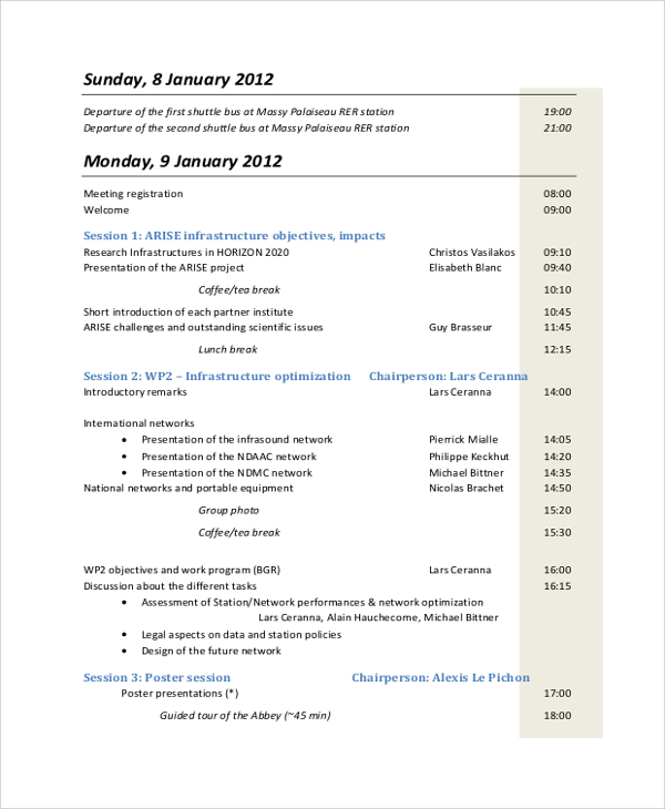 FREE 20+ Sample Meeting Agenda Templates in PDF MS Word