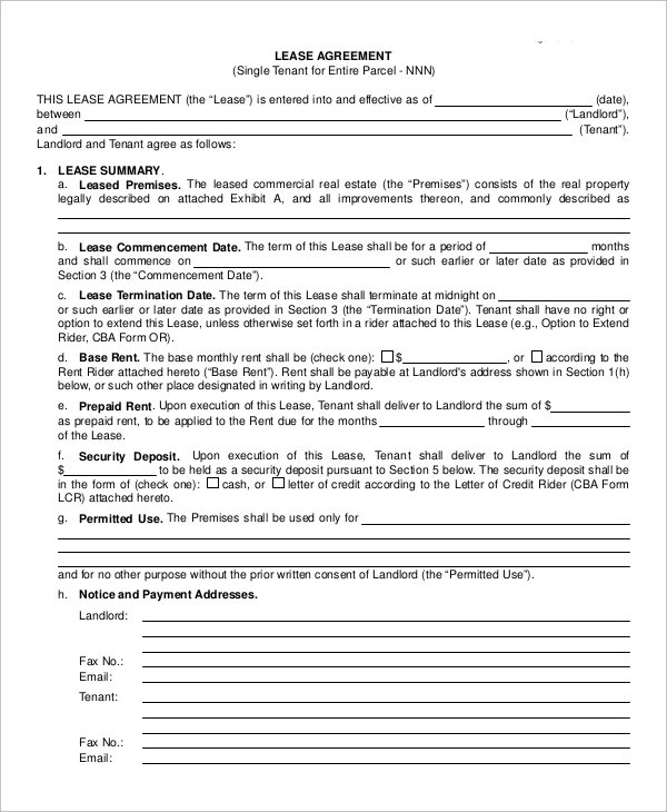 tenant lease agreement