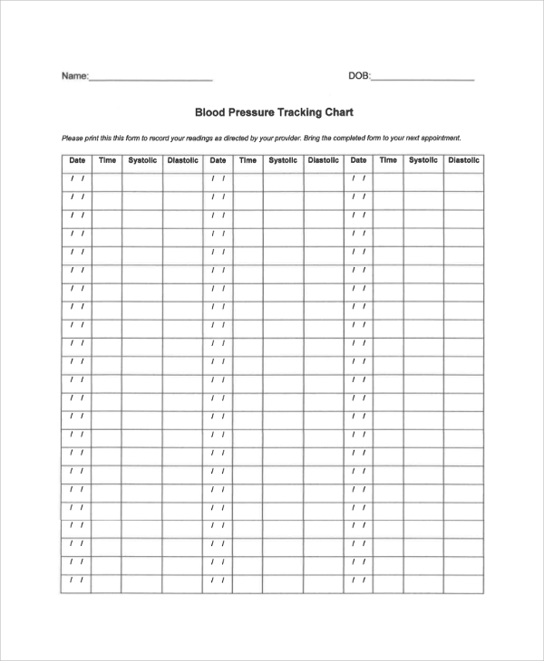 printable charts for blood pressure