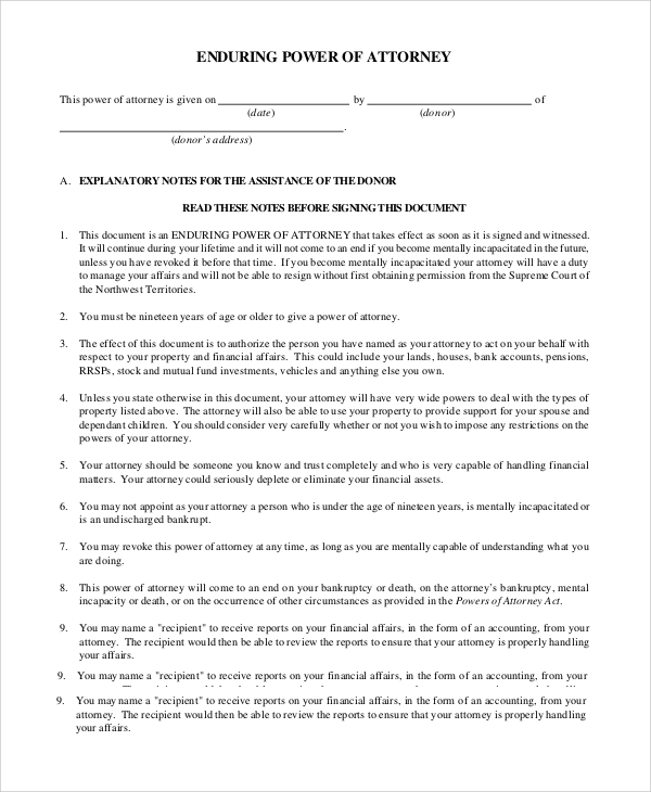 FREE 9+ Sample Power of Attorney Forms in PDF | MS Word