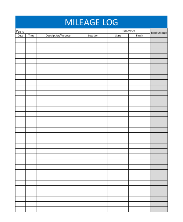 Free Printable Mileage Tracker Form Printable Forms Free Online