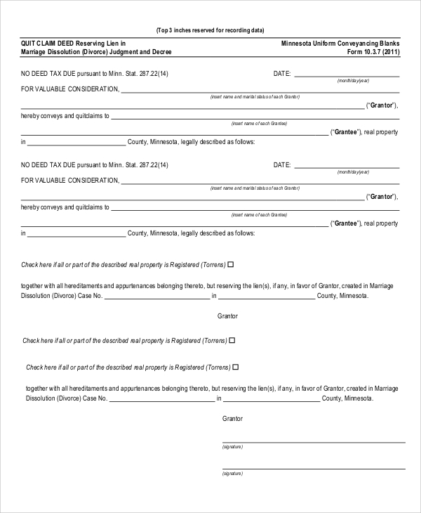 free 9 sample quick claim deed templates in pdf ms word