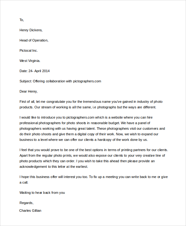 business offer letter