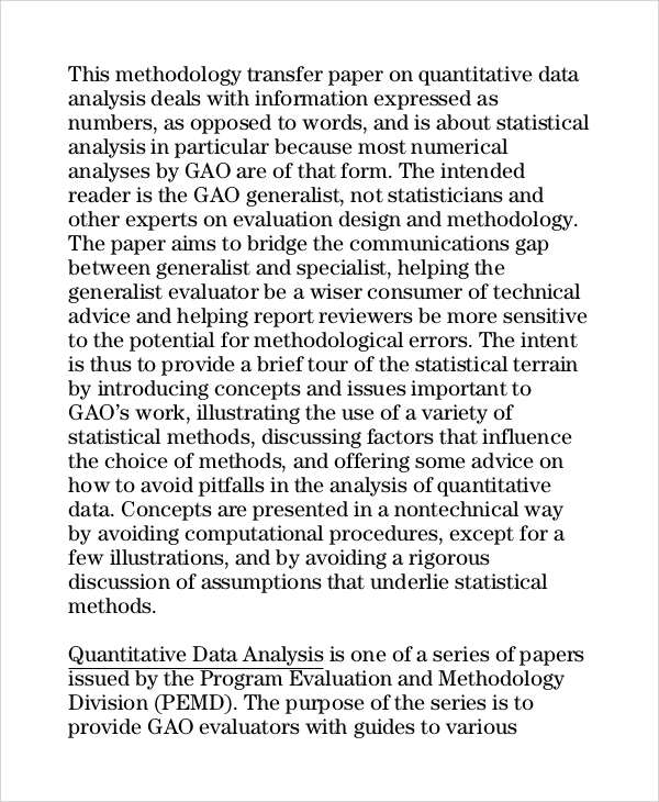 quantitative data analysis research paper