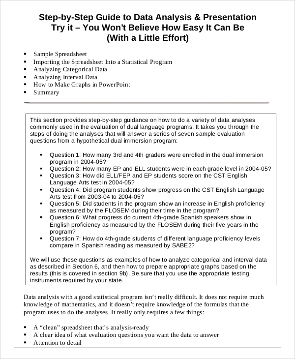 sample of data analysis plan in action research